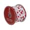 2.5" x 10yd. Small Glittered Hearts Valentine's Day Wired Craft Ribbon